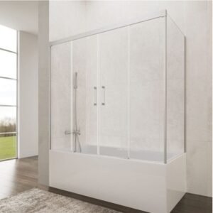 Mampara bañera 2 fijo + 2 corredera + lateral fijo BASIC SPAZIO