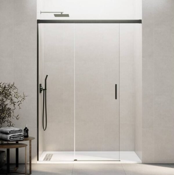 Mampara ducha Fijo + Corredera BASIC SIN CIERRE TITANIO